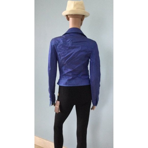 NWT Authentic Versace Blue Jean Jacket Crop Contrast Stitching IT 40 US 4 S - Picture 9 of 11